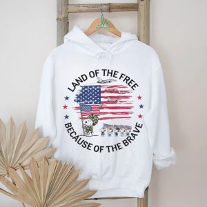 Snoopy Military Veteran Land Of The Free Because Of The Brave T Shirt