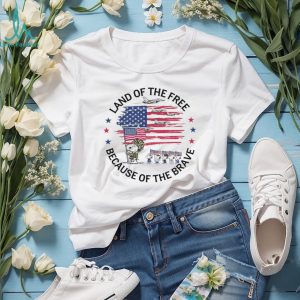 Snoopy Military Veteran Land Of The Free Because Of The Brave T Shirt