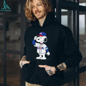 Snoopy USA Baseball Jersey Salute Graphic T Shirt