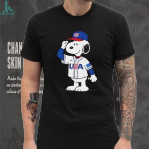 Snoopy USA Baseball Jersey Salute Graphic T Shirt