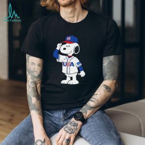 Snoopy USA Baseball Jersey Salute Graphic T Shirt