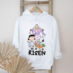 Snoopy and Lucy He Is Risen Easter Cross Religious T Shirt