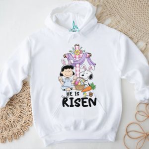 Snoopy and Lucy He Is Risen Easter Cross Religious T Shirt