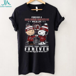 South Carolina Gamecocks Charlie Brown and Snoopy Forever Fan T Shirt
