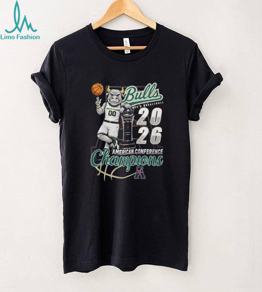 South Florida Bulls 2026 American Conference Champions Mascot Men’s Basketball T Shirt South Florida Bulls 2026 American Conference Champions Mascot Men’s Basketball T Shirt