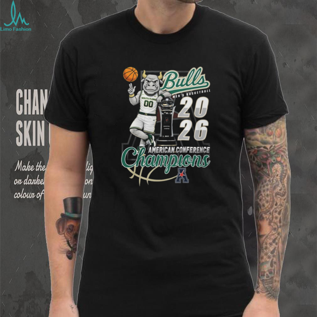 South Florida Bulls 2026 American Conference Champions Mascot Men’s Basketball T Shirt South Florida Bulls 2026 American Conference Champions Mascot Men’s Basketball T Shirt