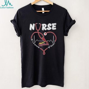 St. Louis Cardinals Nurse It's A Work Of Heart Stethoscope T Shirt