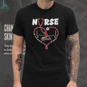 St. Louis Cardinals Nurse It's A Work Of Heart Stethoscope T Shirt