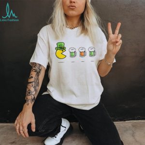 St. Patrick's Day Leprechaun Pac Man Beer Mug Parody T Shirt