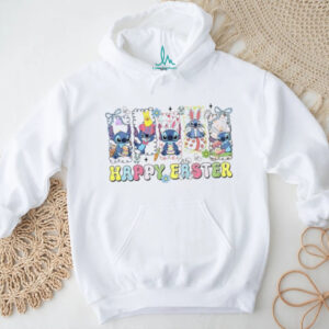 Stitch Happy Easter Day Blue Alien Bunny Coquette T Shirt