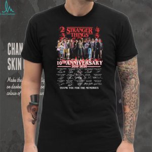 Stranger Things 10th Anniversary 2016 2026 Signatures “Thank You For The Memories” T Shirt
