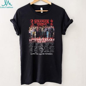 Stranger Things 10th Anniversary 2016 2026 Signatures “Thank You For The Memories” T Shirt