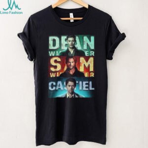 Supernatural Team Free Will Neon Sign Dean Sam Castiel Character T Shirt