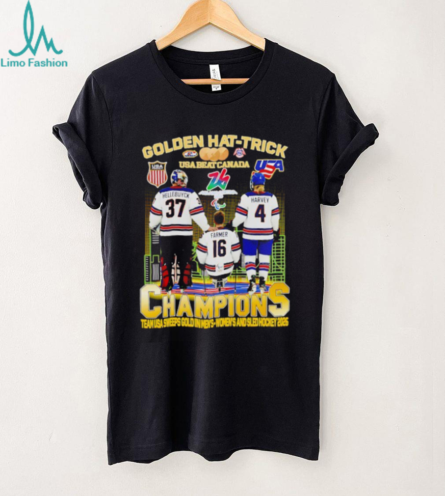 Team USA Hockey Golden Hat Trick Champions 2026 Men’s Women’s and Sled T Shirt Team USA Hockey Golden Hat Trick Champions 2026 Men’s Women’s and Sled T Shirt