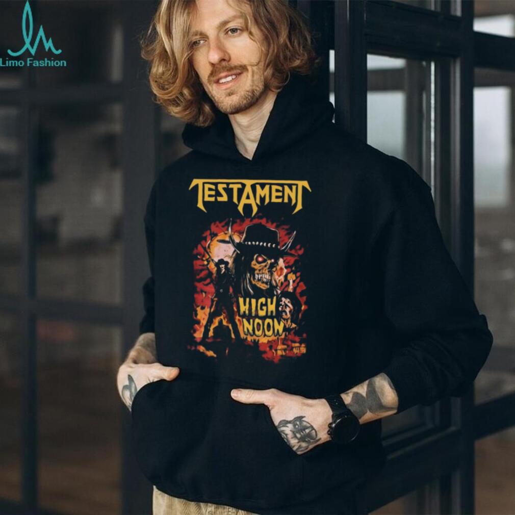 Testament High Noon Cowboy Skeleton Metal Band Graphic T Shirt Testament High Noon Cowboy Skeleton Metal Band Graphic T Shirt