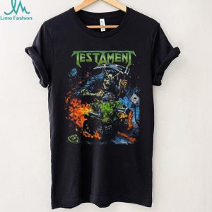 Testament Skeleton Reaper Driving Monster Truck Thrash Metal T Shirt