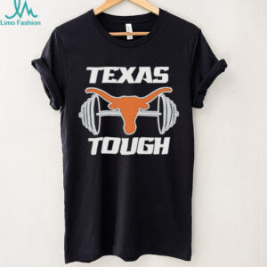 Texas Tough Longhorns Weightlifting Barbell Graphic Black T Shirt