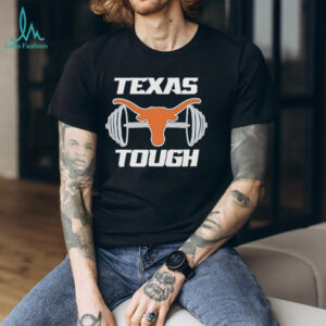 Texas Tough Longhorns Weightlifting Barbell Graphic Black T Shirt