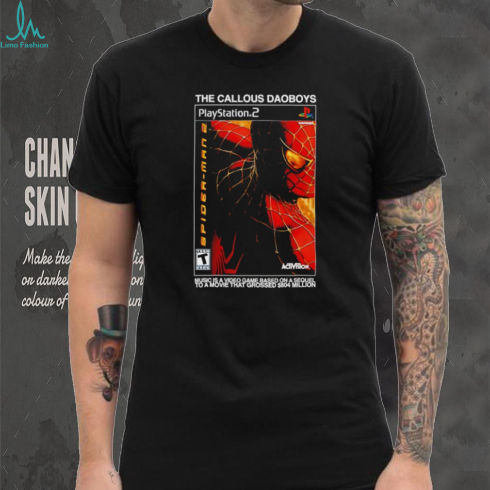 The Callous Daoboys Spider Man 2 PS2 Cover Art Parody T Shirt The Callous Daoboys Spider Man 2 PS2 Cover Art Parody T Shirt