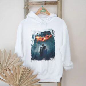 The Dark Knight Batman Burning Bat Symbol Skyline Graphic T Shirt