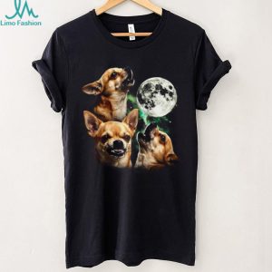 Three Chihuahua Moon Howling Wolf Style Parody T Shirt