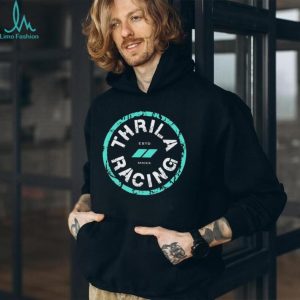 Thrila Racing Team Distressed Circle Logo Black T Shirt