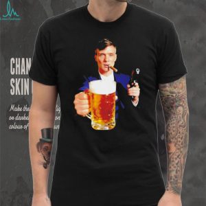 Tommy Shelby Drinking Beer Holding Gun Peaky Blinders T Shirt