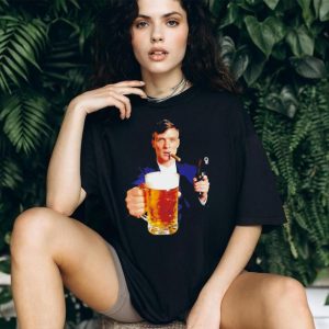 Tommy Shelby Drinking Beer Holding Gun Peaky Blinders T Shirt