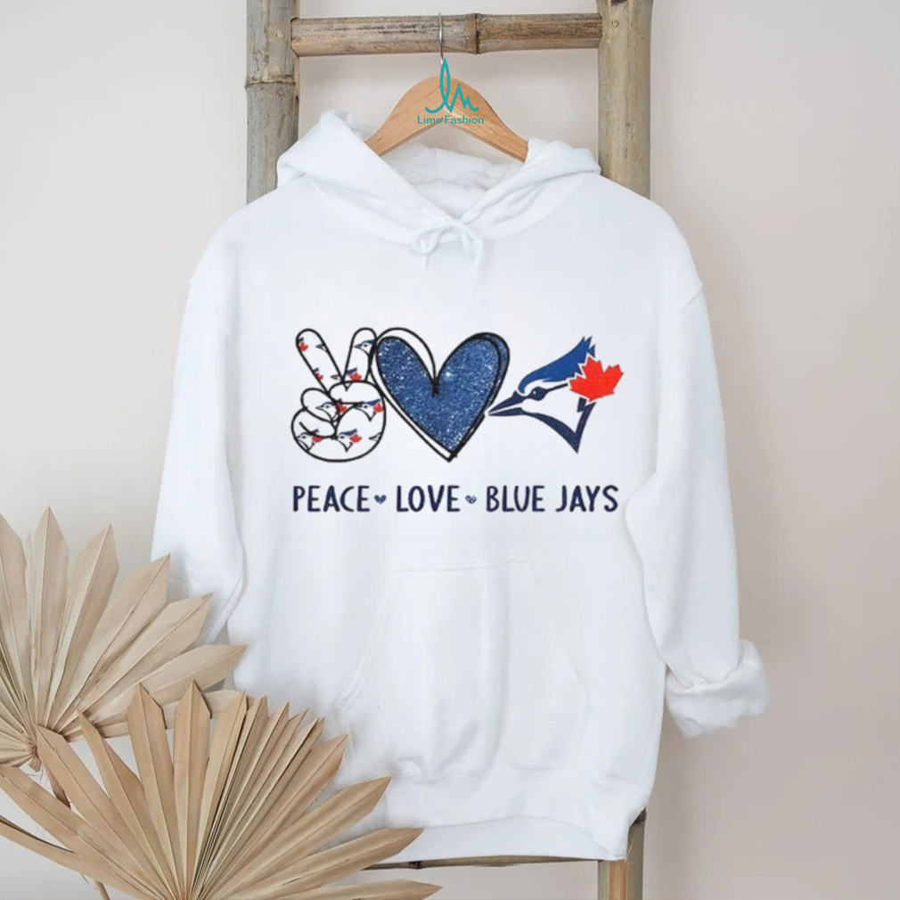 Toronto Blue Jays Peace Love Blue Jays Baseball Logo Graphic T Shirt Toronto Blue Jays Peace Love Blue Jays Baseball Logo Graphic T Shirt