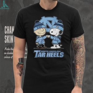 UNC Tar Heels Charlie Brown and Snoopy Fist Bump North Carolina T Shirt