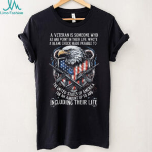 US Veteran Blank Check Life Sacrifice Patriotic Eagle T Shirt