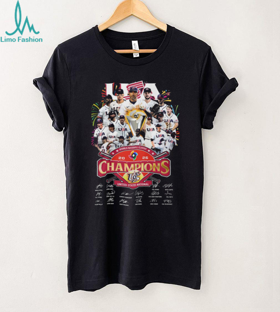 USA Baseball 2026 World Champions Signatures T Shirt USA Baseball 2026 World Champions Signatures T Shirt