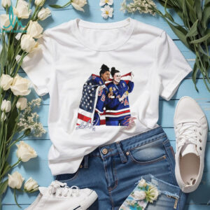 USA Women's Ice Hockey Gold Medalists Knight and Edwards Signature T Shirt