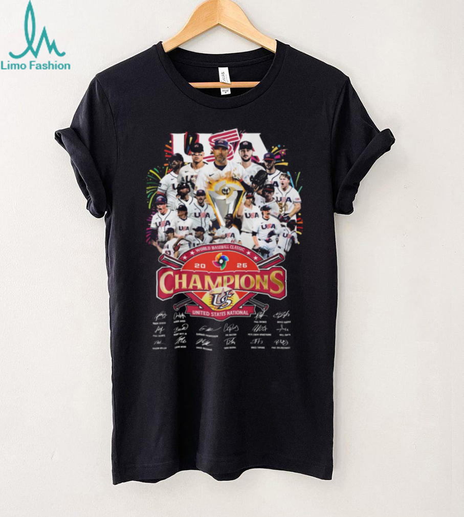 United States National Team 2026 World Baseball Classic Champions Signatures T Shirt United States National Team 2026 World Baseball Classic Champions Signatures T Shirt