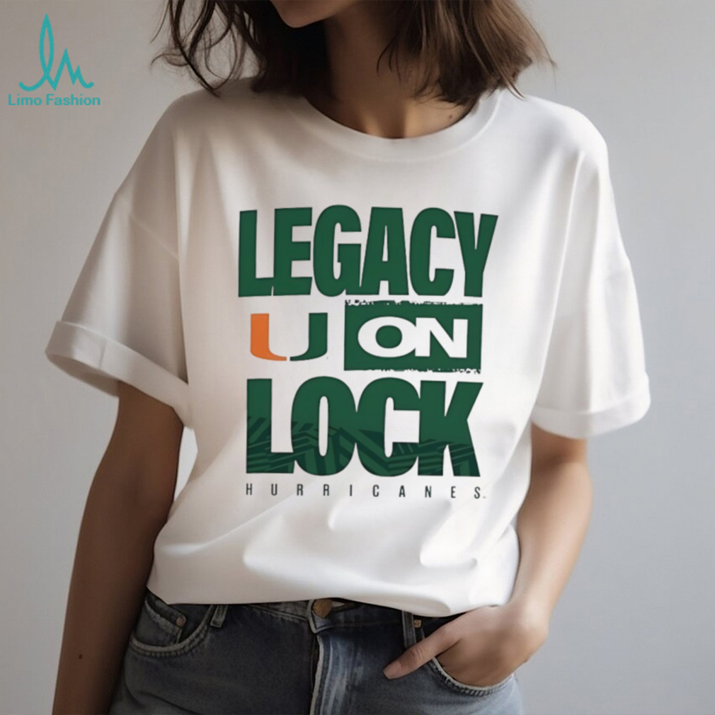 University of Miami Hurricanes “Legacy On Lock” Graphic T Shirt University of Miami Hurricanes “Legacy On Lock” Graphic T Shirt