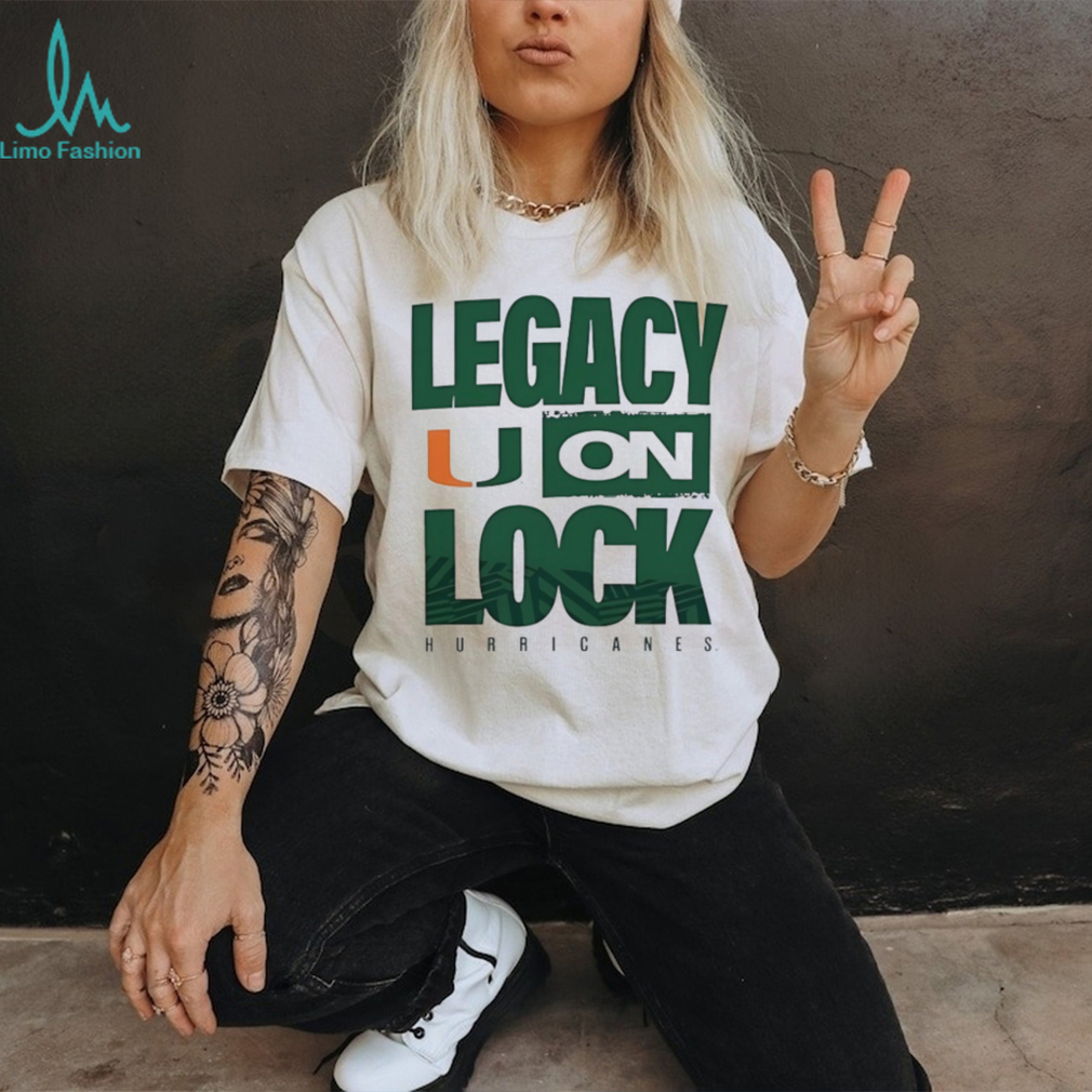 University of Miami Hurricanes “Legacy On Lock” Graphic T Shirt University of Miami Hurricanes “Legacy On Lock” Graphic T Shirt