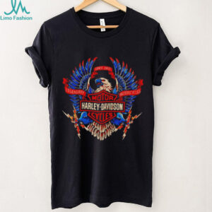 Vintage Legendary Motorcycles Harley Davidson Eagle Logo Black T Shirt