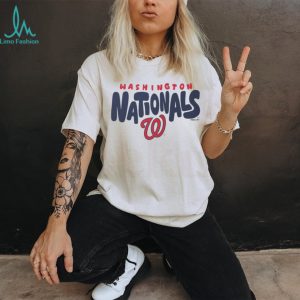 Washington Nationals Heritage Logo Oatmeal Heather Crewneck T shirt