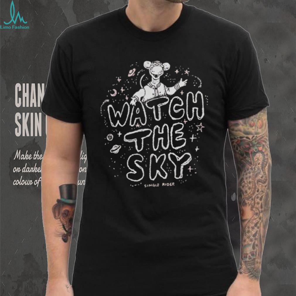 Watch The Sky Cosmic Single Rider Character Graphic T Shirt Watch The Sky Cosmic Single Rider Character Graphic T Shirt