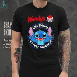 Wendy's Emotional Support Coworker Stitch Disney Fan Black T Shirt