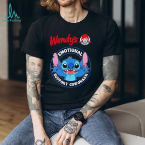 Wendy's Emotional Support Coworker Stitch Disney Fan Black T Shirt