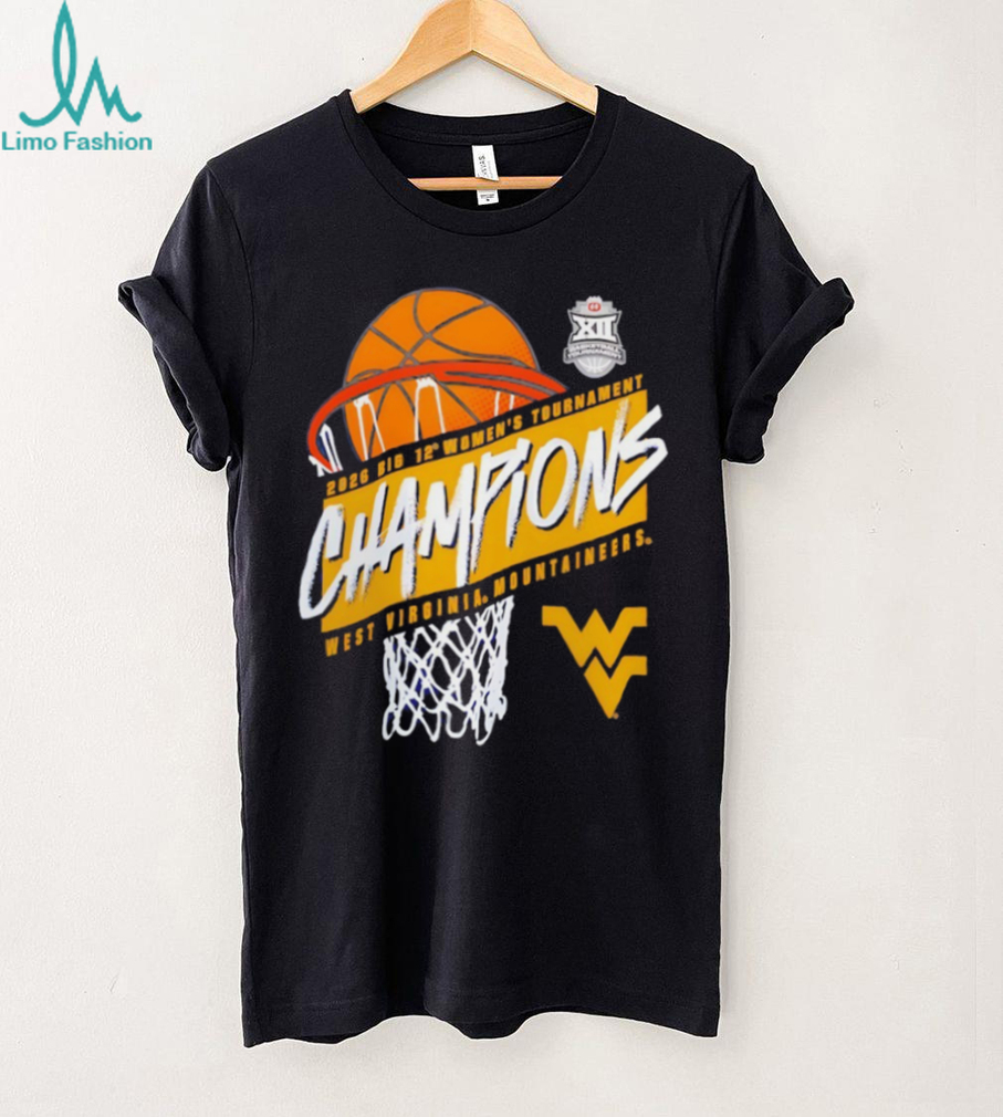 West Virginia Mountaineers 2026 Big 12 Women’s Basketball Tournament Champions T Shirt West Virginia Mountaineers 2026 Big 12 Women’s Basketball Tournament Champions T Shirt