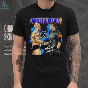 WrestleMania X Seven Stone Cold Steve Austin vs Vince McMahon Signed T Shirt WrestleMania X Seven Stone Cold Steve Austin vs Vince McMahon Signed T Shirt