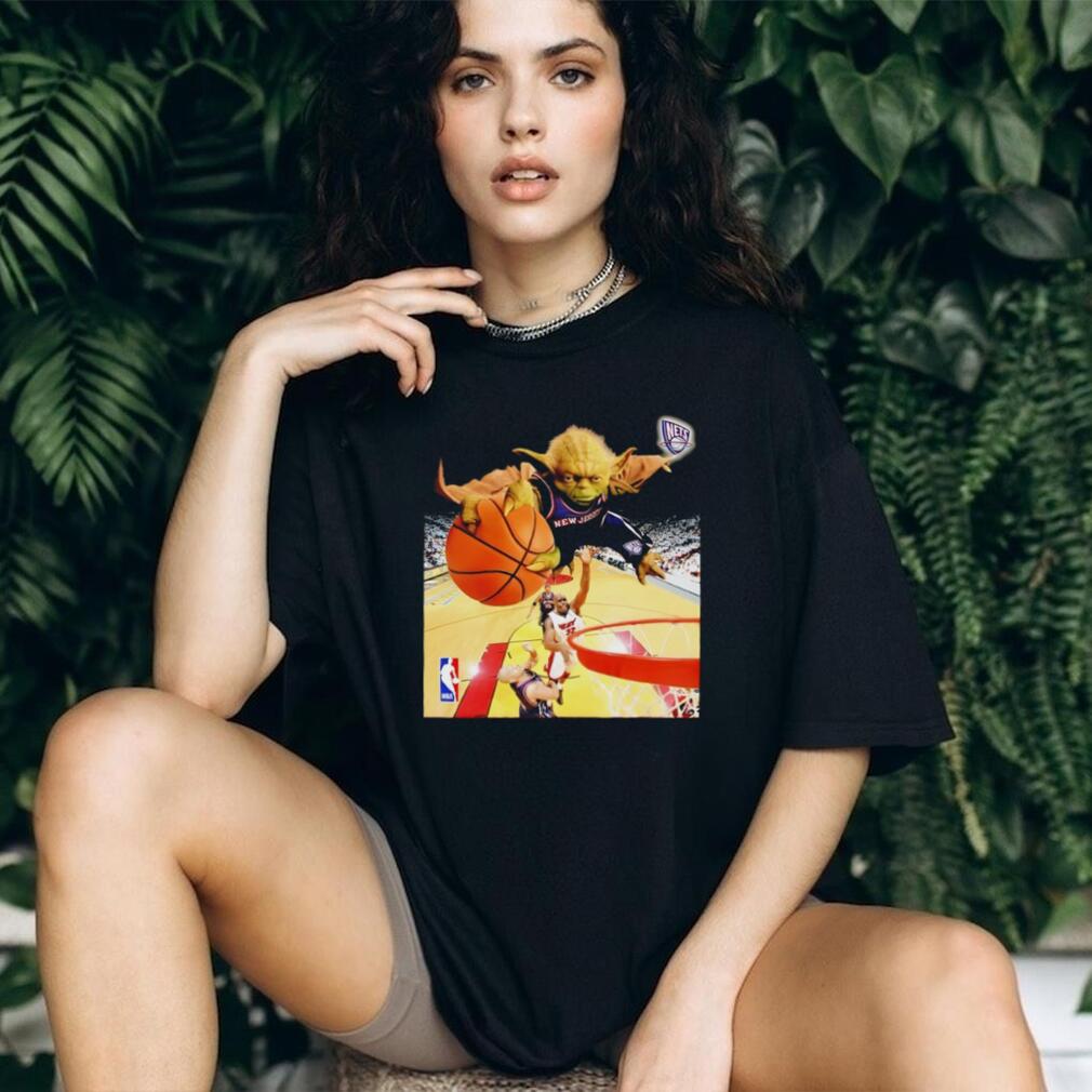 Yoda Dunking Basketball New Jersey Nets NBA Mashup T Shirt Yoda Dunking Basketball New Jersey Nets NBA Mashup T Shirt