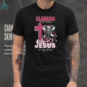 Alabama Crimson Tide In My Veins Jesus In My Heart Fan T Shirt