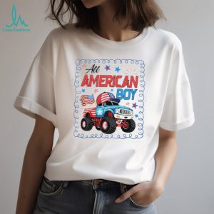 All American Boy USA Flag Monster Truck Patriotic Kids T Shirt All American Boy USA Flag Monster Truck Patriotic Kids T Shirt