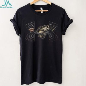 American Flag Bass Fishing Patriotic Hunter Sport Graphic T Shirt