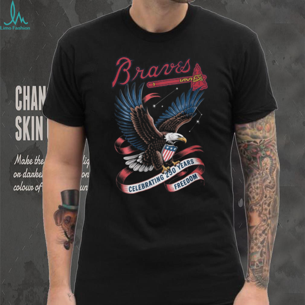 Atlanta Braves 250 Years of Freedom Patriotic Eagle Graphic T Shirt Atlanta Braves 250 Years of Freedom Patriotic Eagle Graphic T Shirt