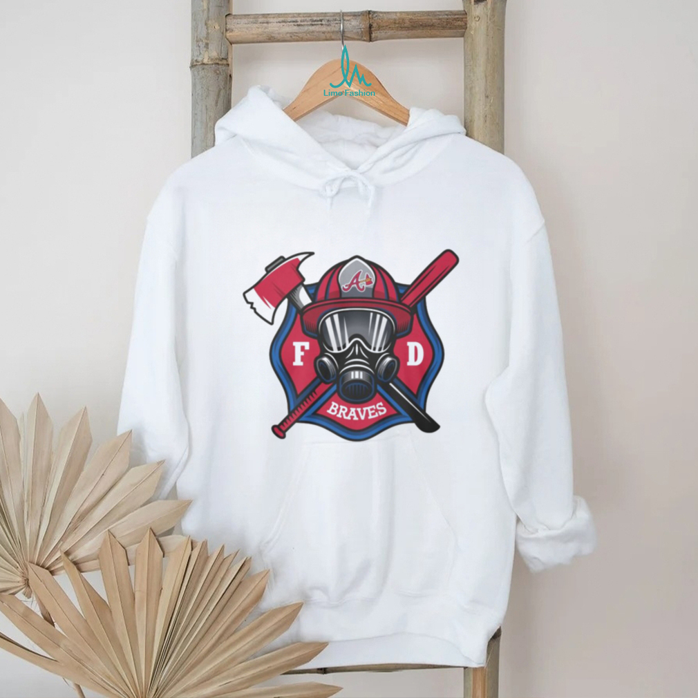 Atlanta Braves Fire Department FD Logo Baseball Fans First Responders White T Shirt Atlanta Braves Fire Department FD Logo Baseball Fans First Responders White T Shirt