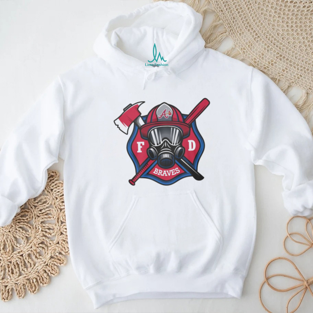 Atlanta Braves Fire Department FD Logo Baseball Fans First Responders White T Shirt Atlanta Braves Fire Department FD Logo Baseball Fans First Responders White T Shirt